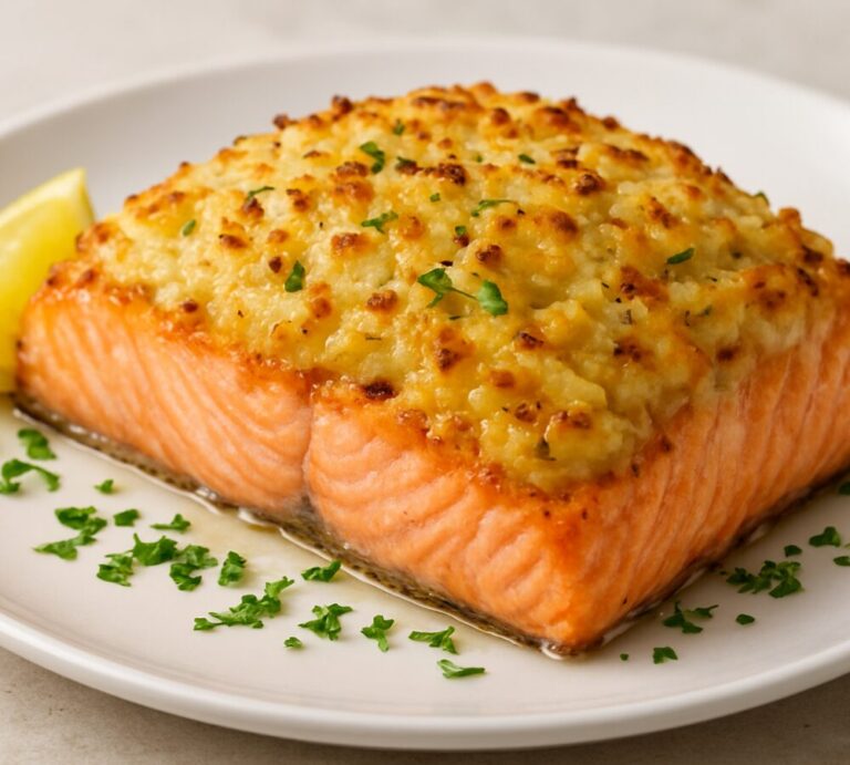Onion Crusted Baked Salmon
